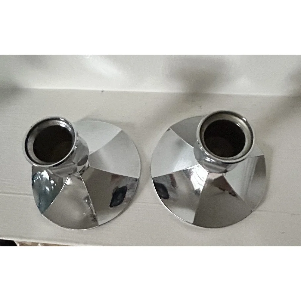 IRVINWARE CHROME CANDLE STICK HOLDER Retro Vintage USA 3